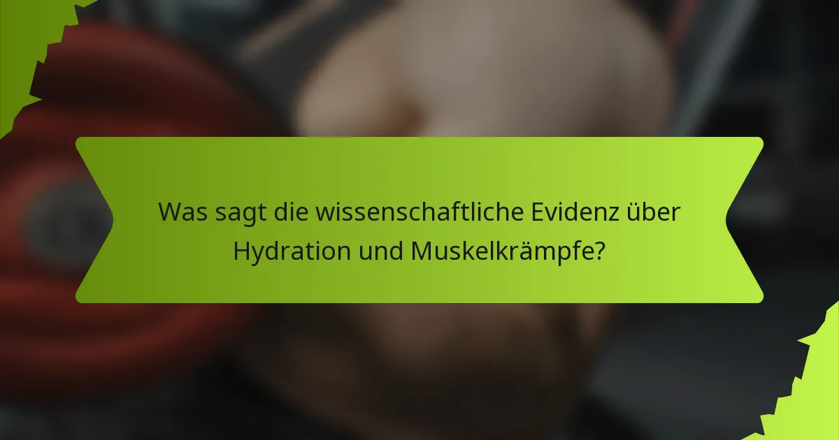 Was sagt die wissenschaftliche Evidenz über Hydration und Muskelkrämpfe?