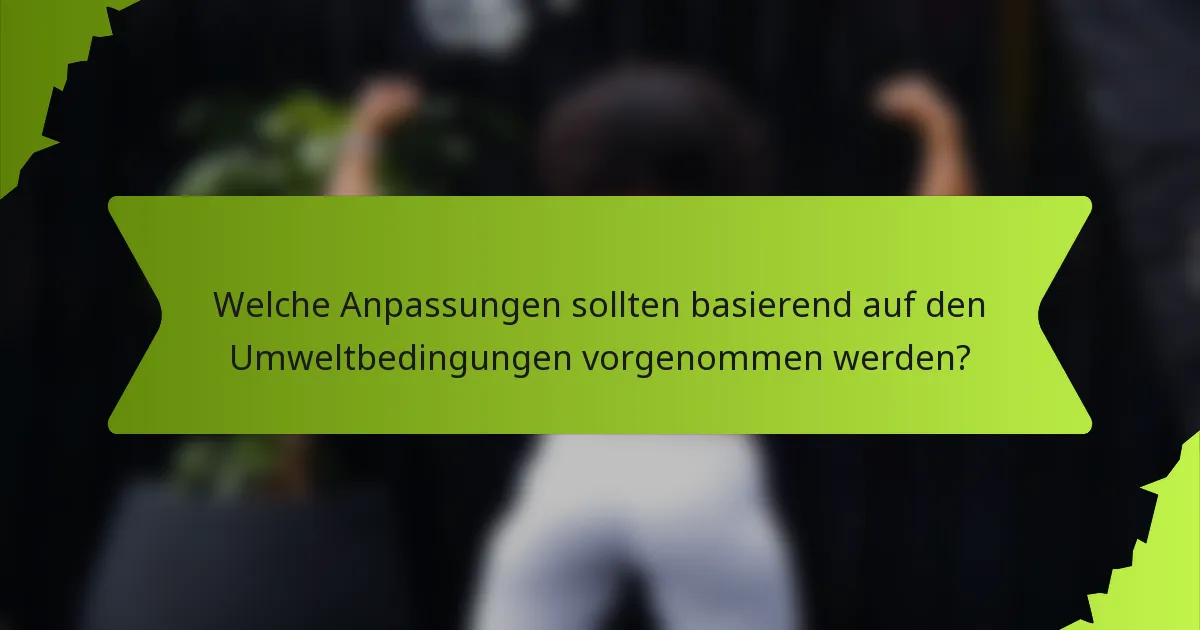 Welche Anpassungen sollten basierend auf den Umweltbedingungen vorgenommen werden?