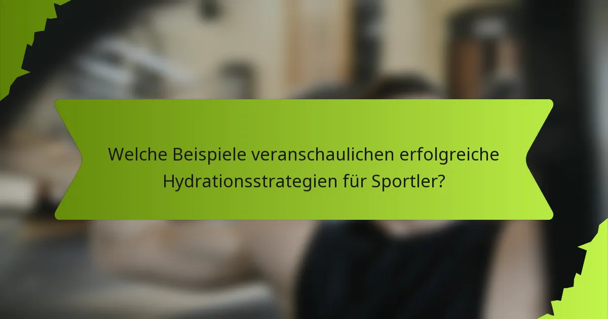 Welche Beispiele veranschaulichen erfolgreiche Hydrationsstrategien für Sportler?
