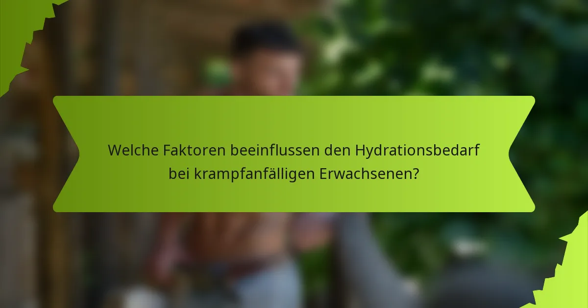 Welche Faktoren beeinflussen den Hydrationsbedarf bei krampfanfälligen Erwachsenen?