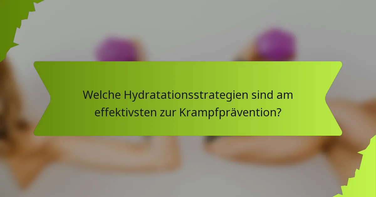 Welche Hydratationsstrategien sind am effektivsten zur Krampfprävention?
