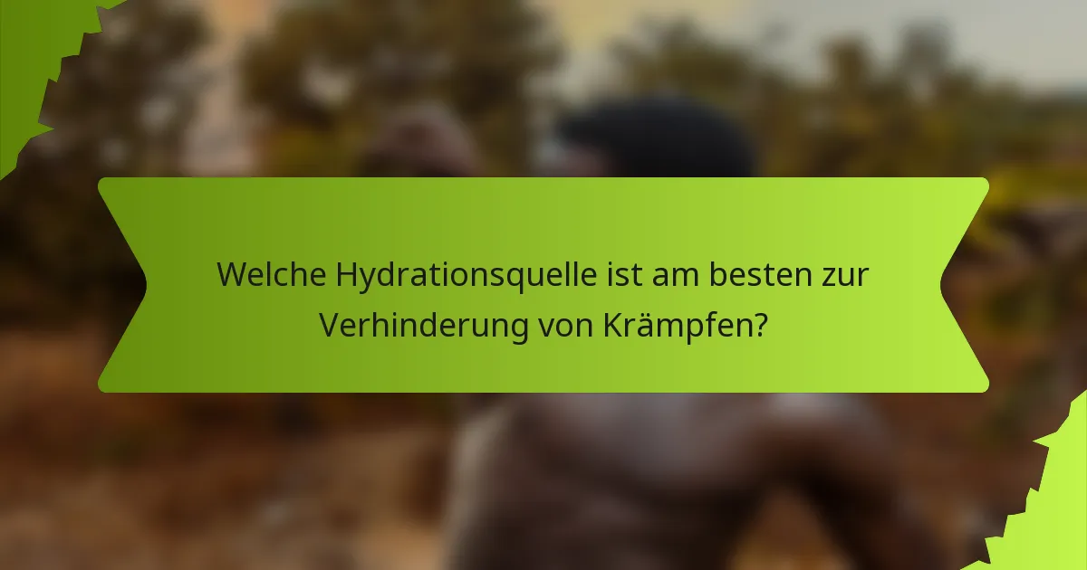 Welche Hydrationsquelle ist am besten zur Verhinderung von Krämpfen?
