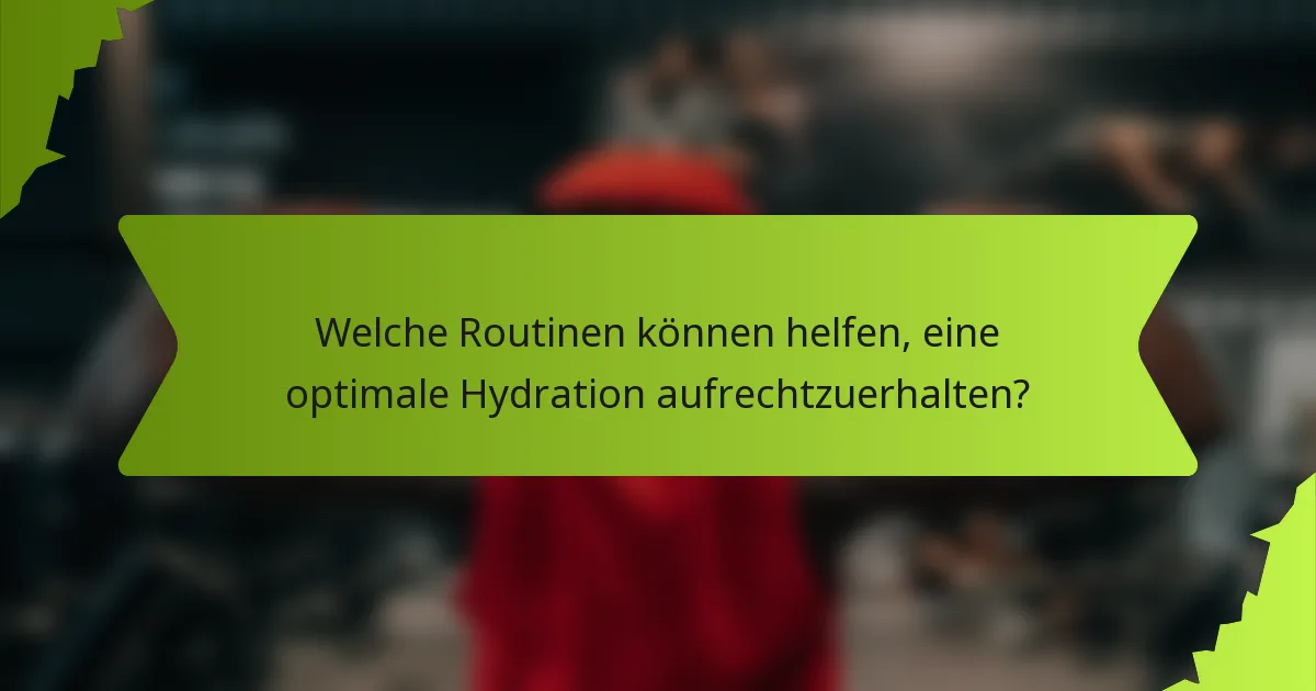 Welche Routinen können helfen, eine optimale Hydration aufrechtzuerhalten?