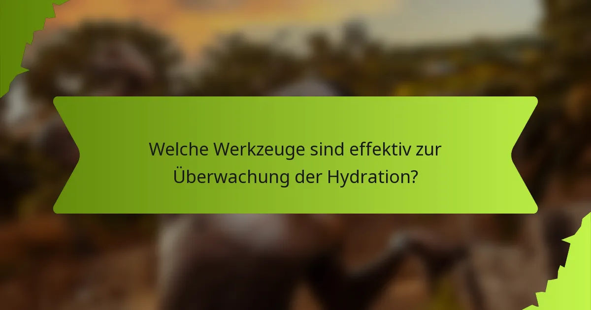 Welche Werkzeuge sind effektiv zur Überwachung der Hydration?