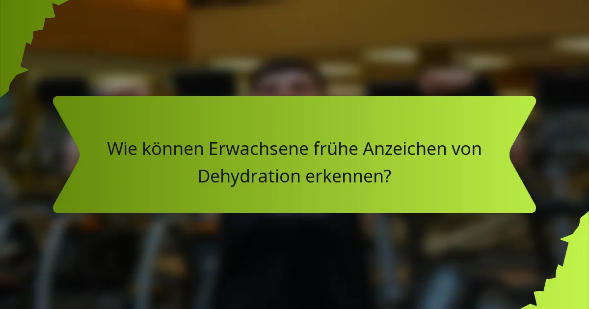 Wie können Erwachsene frühe Anzeichen von Dehydration erkennen?